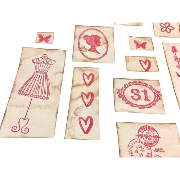 Junk Journal Romance Theme Ephemera Rustic Die Cuts Set 30 Pcs u  Scrapbooking E - Picture 6 of 10